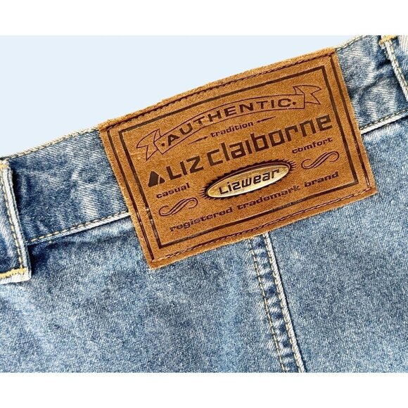 Vintage Liz Wear /  Liz Claiborne 80s / 90s Button Front Denim Skirt Sz 29 - Picture 7 of 8
